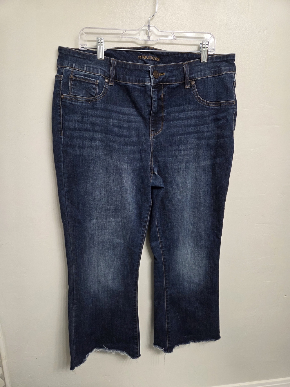 Maurices Dark Indigo Cropped Raw-Hem Jeans